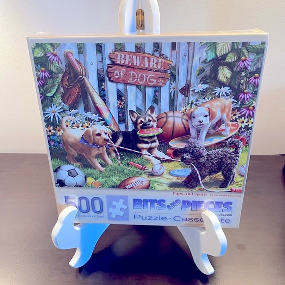 Gibsons 500-Piece Jigsaw Puzzle - Playful Pups Dog Breed Illustration, Eco-Friendly Recycled Board - View #3